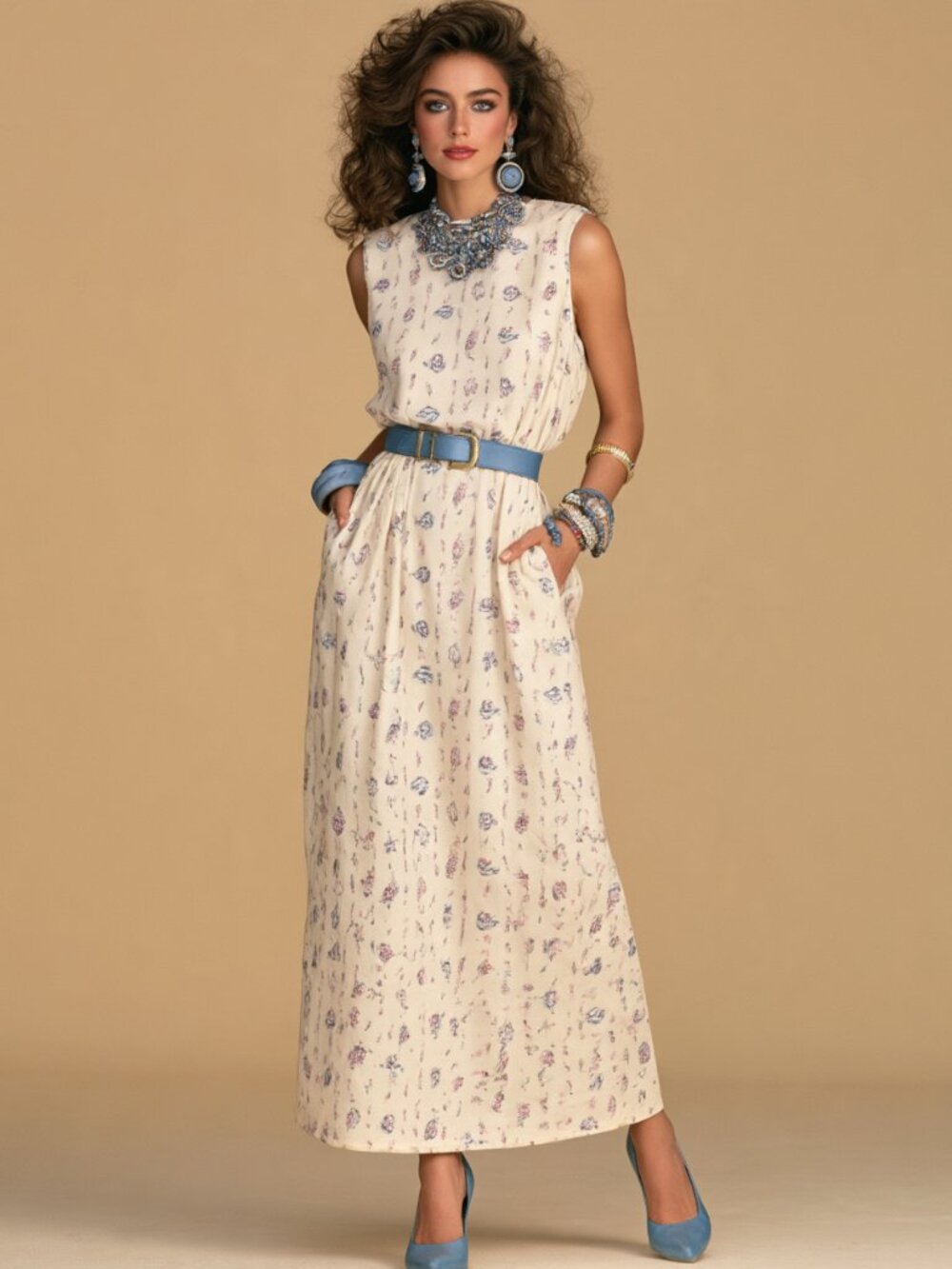 STUDIO EASE Vintage 80's Yellow Maxi Sack Dress